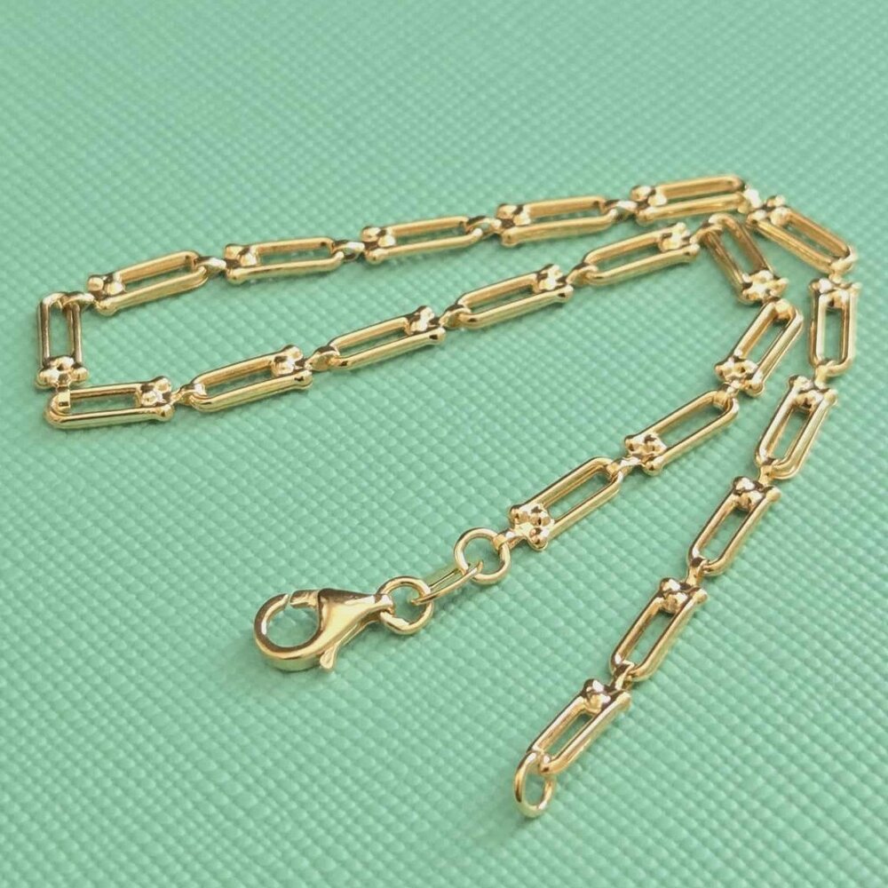 18k bracelet - flat hardware style real gold